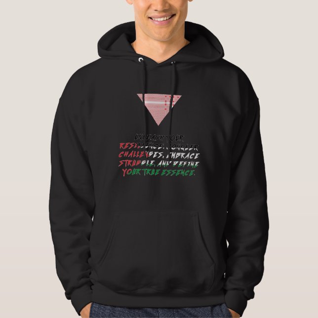 Veste À Capuche Flèche rouge de l'Écharpe palestinienne, Palestine (Devant)