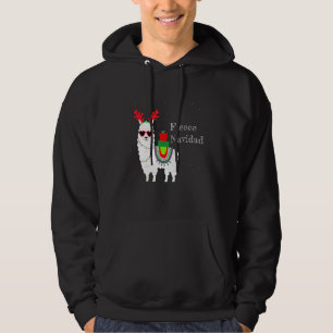 Veste À Capuche Fleece Navidad Feliz Llama Cute Alpaca Noël F