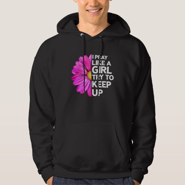 Veste À Capuche Fleur de prière chrétienne Jésus Dieu Église croya (Devant)
