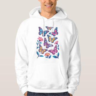 Veste À Capuche Fleurs de néon avec six papillons lumineux