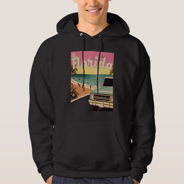 Veste À Capuche Florida Retro Beach Vacation Souvenir  Florida Sur (Devant)