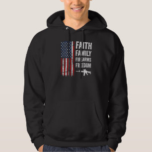 Veste À Capuche Foi Famille Armes à Feu & Liberté Patriotique Pro 