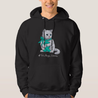 Veste À Capuche Food Allergies Awareness Month Teal Ribbon Cat
