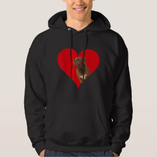 Veste À Capuche Forme de Coeur Dogue De Bordeaux Chien Valentine'