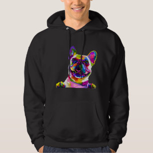 Veste À Capuche Français Bulldog Pop Portrait d'art Bouledogu