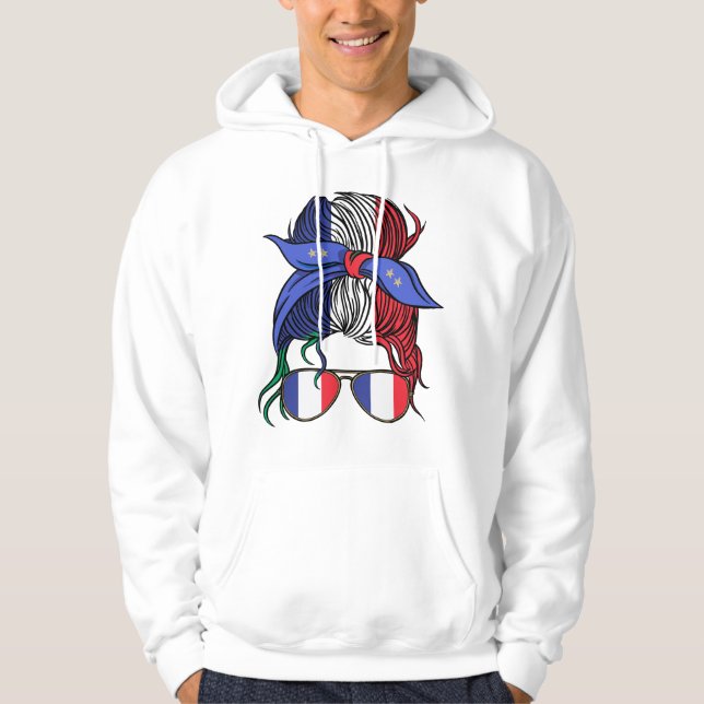 Veste À Capuche France pimentée avec le drapeau français (Devant)