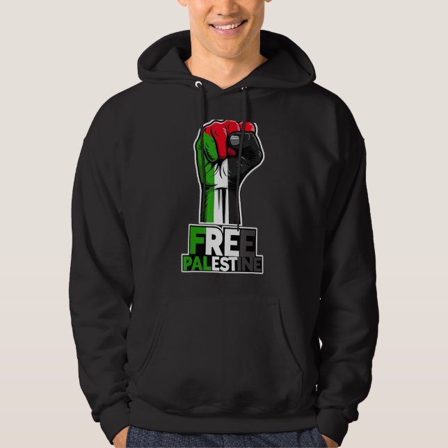 Veste À Capuche Free Palestine Flag of Palestine Palestinian fist  (Devant)