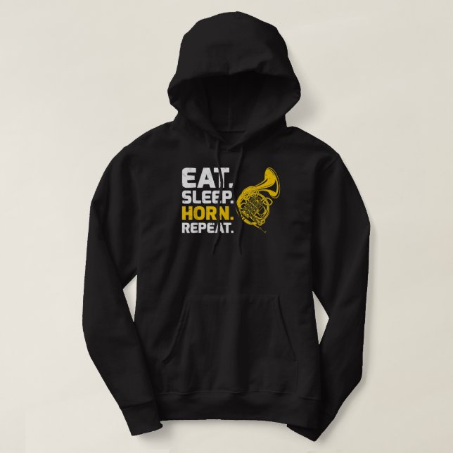 Veste À Capuche French Horn Music Mange Sleep Horn Repeat4 (Design devant)