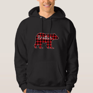 Veste À Capuche Frère Ours Rouge Plaid Famille Correspondance Noël
