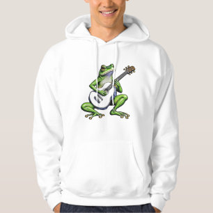Veste À Capuche Frog drôle Jouer de la guitare