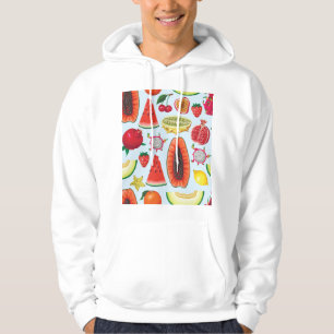 Veste À Capuche Fruits Exotiques : Imprimé tendance sans couture.