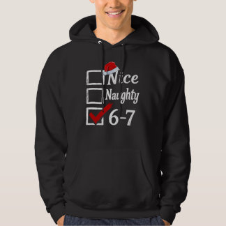 Veste À Capuche Funny 6-7 Meme Nice Naughty 67 Christmas Brain Rot