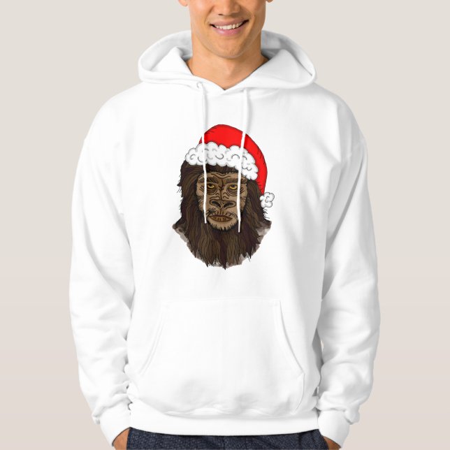 Veste À Capuche Funny Bigfoot Dans L'Humour Sasquatch De Santa Hat (Devant)