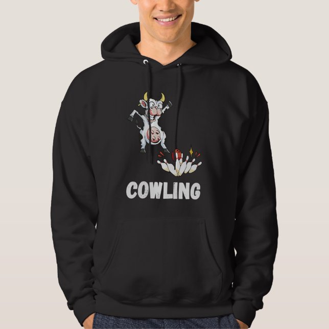 Veste À Capuche Funny Bowling Strike Bowling Pin Cow Bowler Bowlin (Devant)