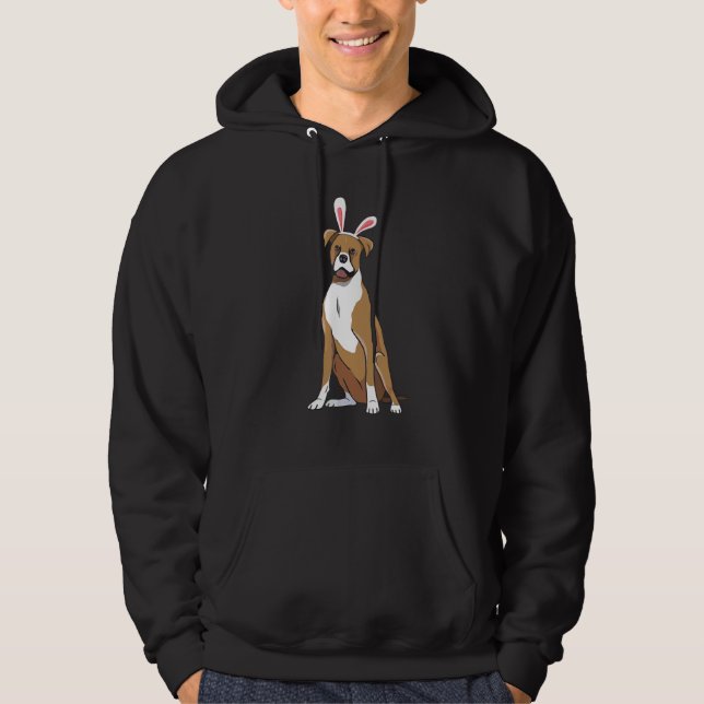 Veste À Capuche Funny Boxer Chien Lapin de Pâques Oreilles Garçons (Devant)