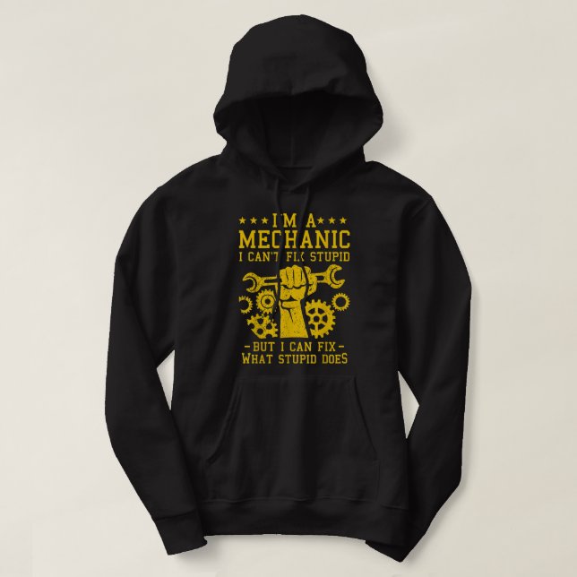 Veste À Capuche Funny Car Mécanicien Hommes Femmes Enfants Meilleu (Design devant)