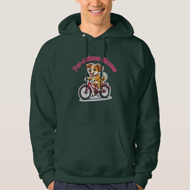 Veste À Capuche **Funny Cycling Dog – Cute Dog Riding a Bicycle Il (Devant)