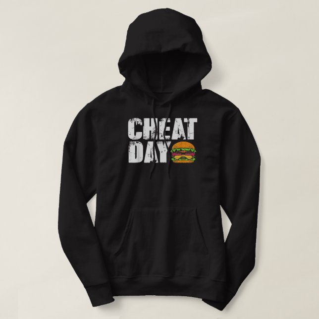 Veste À Capuche Funny Fast Food Hamburger Cheeseburger Cheat Day (Design devant)