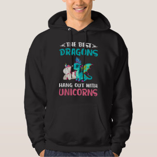 Veste À Capuche Funny Gifts -The Best Dragons Hangout With Unicorn