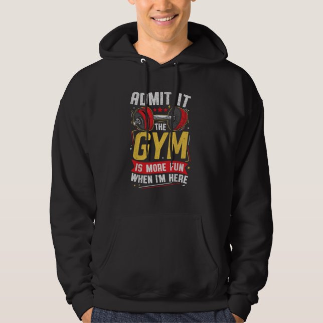 Veste À Capuche Funny Gym PNG Admit It (Devant)