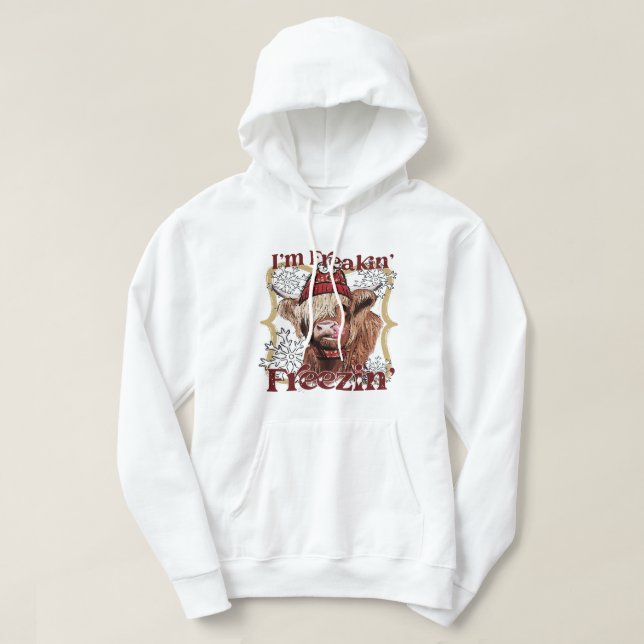 Veste À Capuche Funny Highland Cow Je Freaking Freeaking Western C (Design devant)