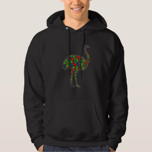 Veste À Capuche Funny Ostrich Animaux Puzzle Pièces Autisme Connai