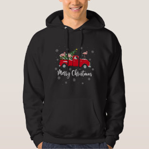 Veste À Capuche Funny Père Noël équitation Noël Arbre Flamant rose