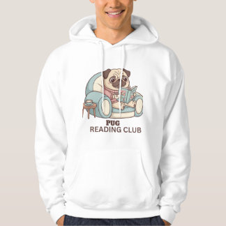 Veste À Capuche Funny Pug Reading Prose & Paws