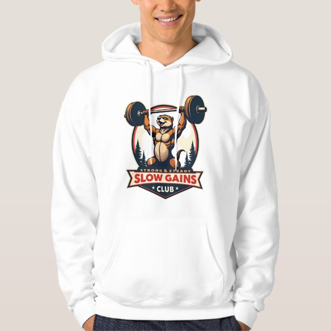 Veste À Capuche Funny Sloth Gym Shirt Vintage Strong and Slow Desi (Devant)