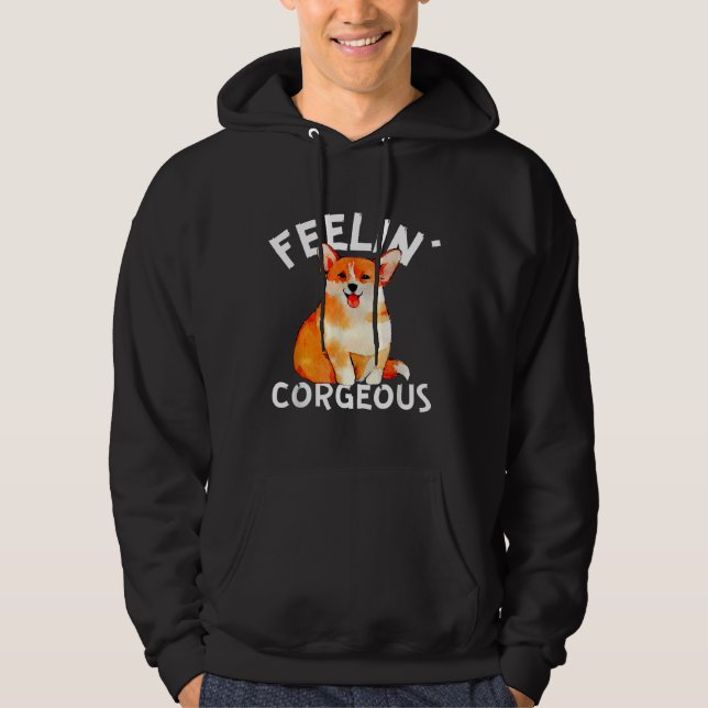 Veste À Capuche Funny Welsh Corgi Feelin X Corgeous Cute Dog Owner (Devant)