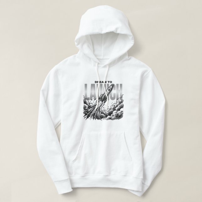 Veste À Capuche Fusée | Graphisme d'exploration spatiale (Design devant)