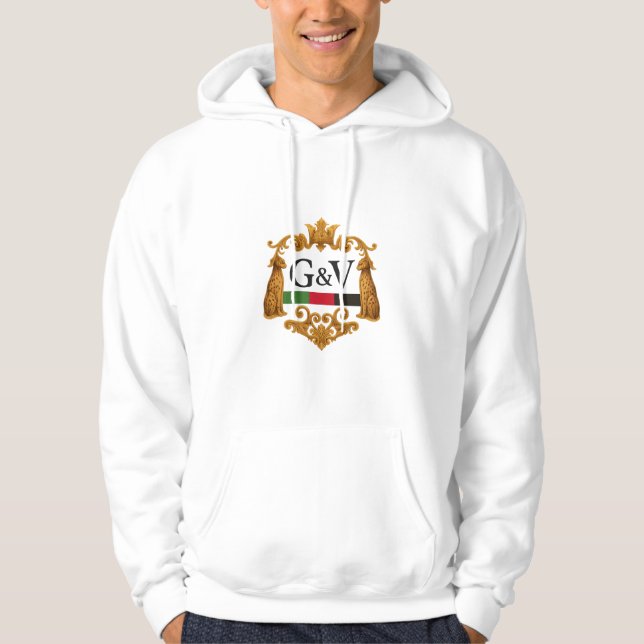 Veste À Capuche G&V Emblem White Hoodie – Made in US (Devant)