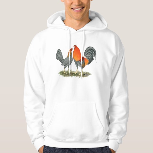 Veste À Capuche Gamefowl rouge bleu (Devant)