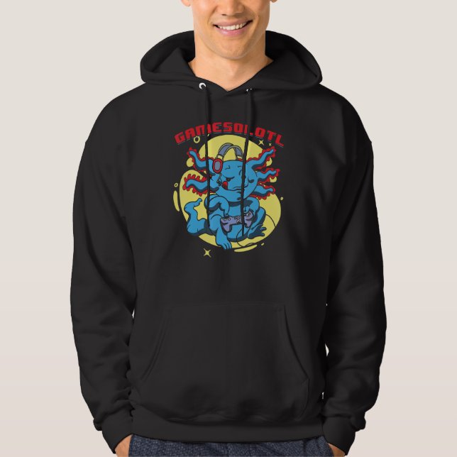 Veste À Capuche Gamesolotl Axolotl Jeu Pastel Goth Pour Vidéo Pc (Devant)