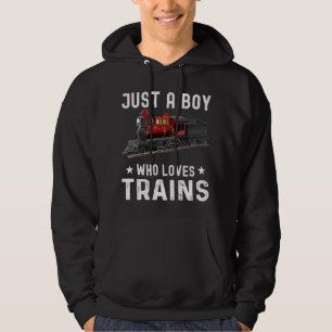 Veste À Capuche Garçons Drôle Juste Un Garçon Qui Aime Trains Ce G