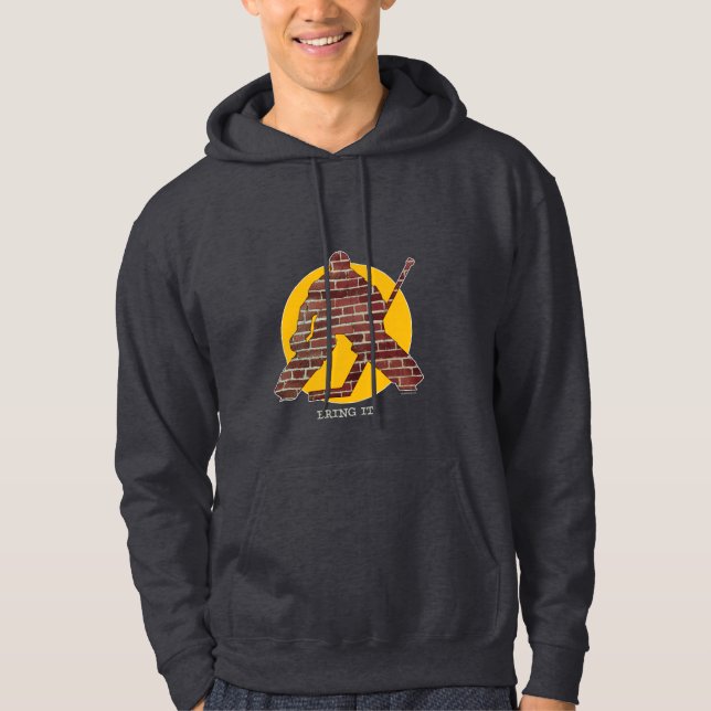 Veste À Capuche Gardien de but d'hockey de mur de briques (Devant)