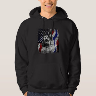 Veste À Capuche German Shepherd k9 American Flag Police Dog German
