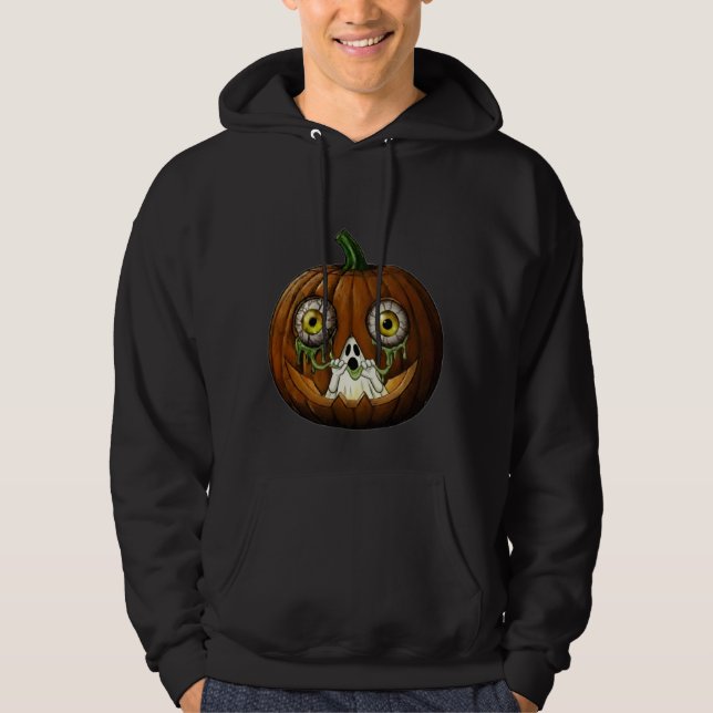 Veste À Capuche Ghoulish Ghost Dripping Eyeballs Jack-O-Lantern (Devant)
