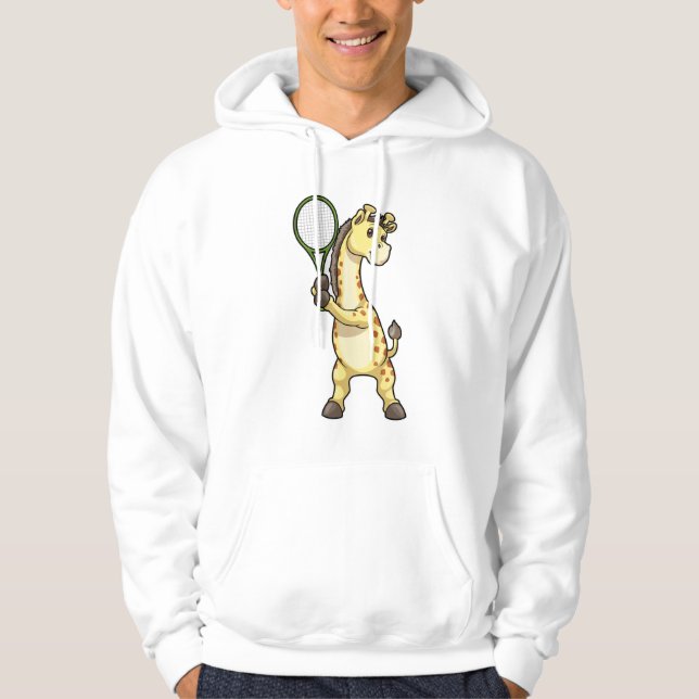 Veste À Capuche Girafe au Tennis avec raquette de tennis (Devant)