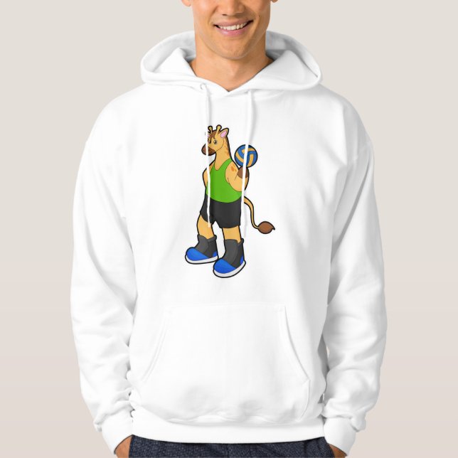 Veste À Capuche Girafe en tant que joueur de volleyball avec volle (Devant)