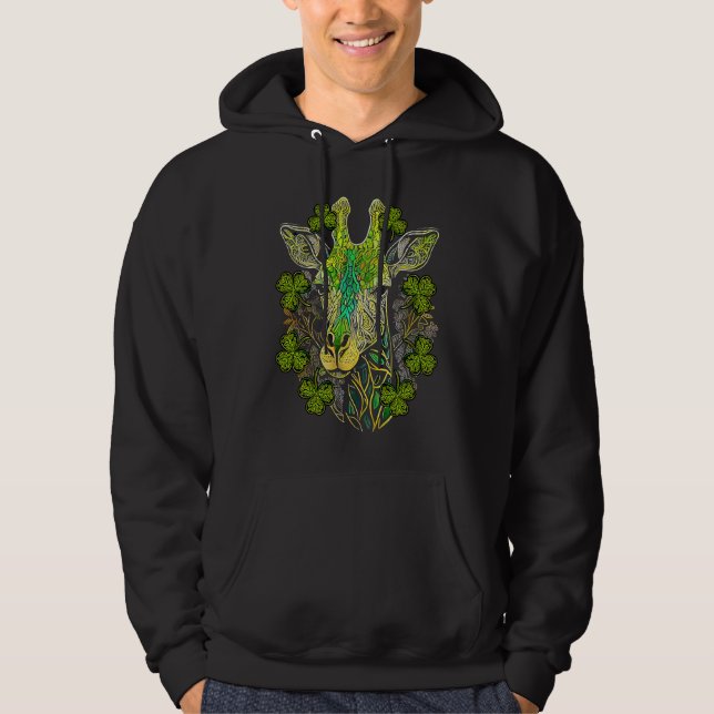 Veste À Capuche Giraffe Face Head Mandala Irish Shamrock C St Patr (Devant)