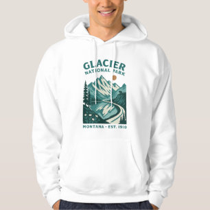 Veste À Capuche Glacier National Park Montana Route Vintage Randon