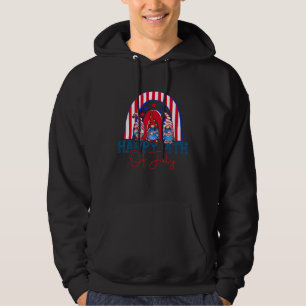 Veste À Capuche Gnomes mignons Arc-en-ciel heureux 4 juillet Améri