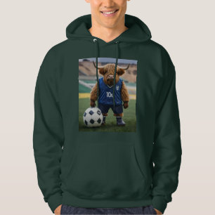 Veste À Capuche "Goal-Getter : A Highland Cow habillé pour le foot