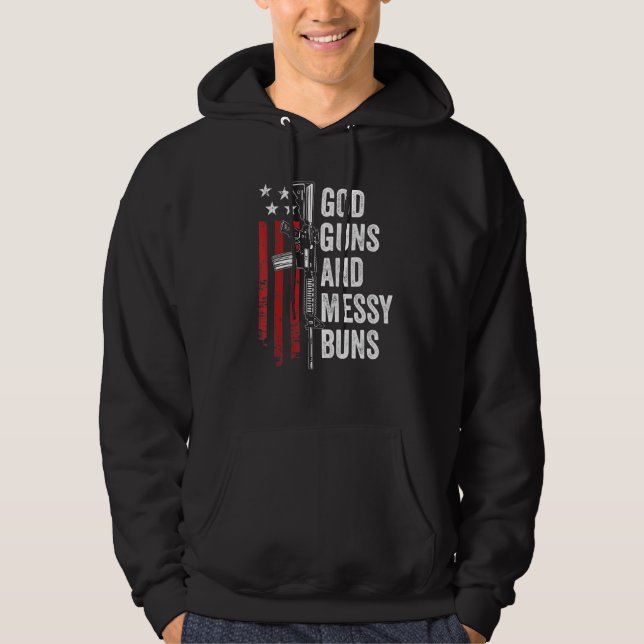 Veste À Capuche God Guns Messy Buns Christian Pro Gun American F (Devant)