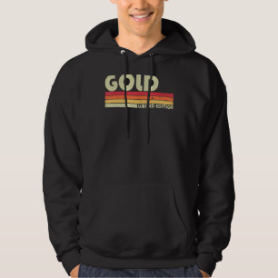 Veste À Capuche Gold Nom Retro Vintage 80s 90s Anniversaire Reuni