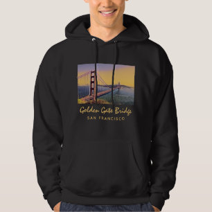 Veste À Capuche Golden Gate Bridge San Francisco Peinture Vintage