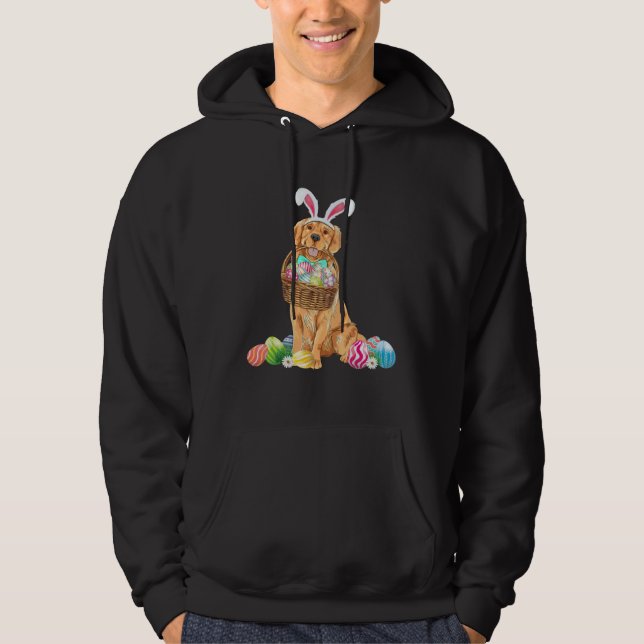 Veste À Capuche Golden Retriever Easter Day Bunny Eggs Easter Cost (Devant)