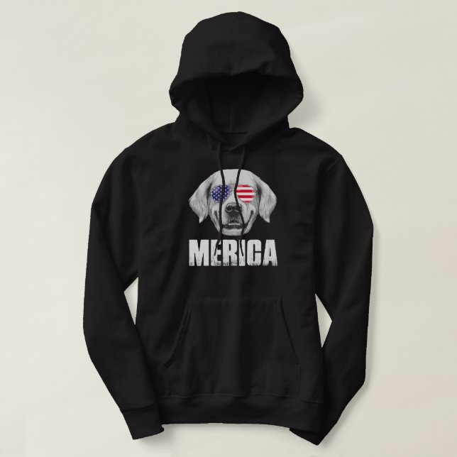 Veste À Capuche Golden Retriever Goldie Dog USA American Flag US P (Design devant)