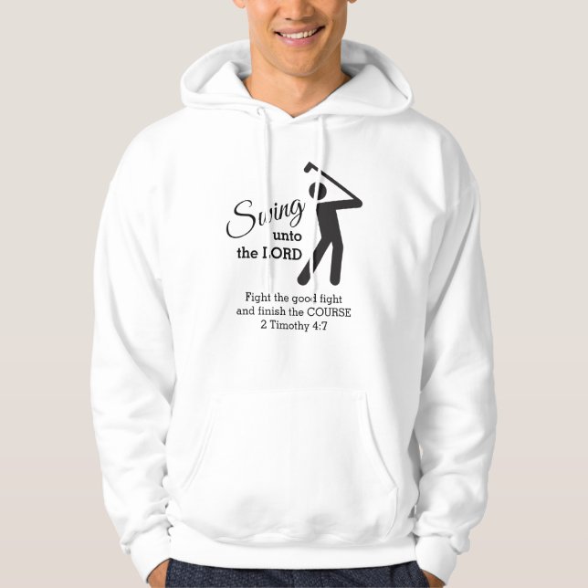 Veste À Capuche GOLFER CHRÉTIEN Personnalisé Swing To The Lord (Devant)